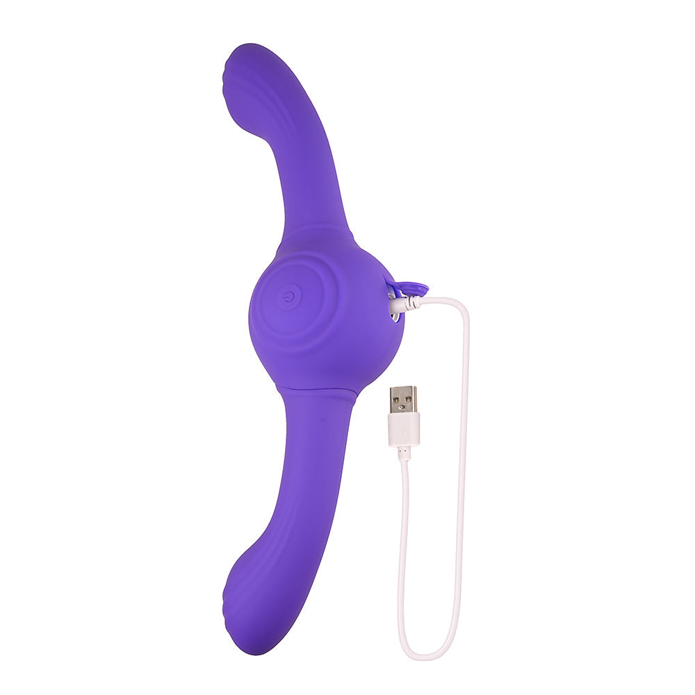 Evolved Our Gyro Vibe Rechargeable Dual Ended Gyrating Silicone Vibrator Purple - Fantasies Boutique