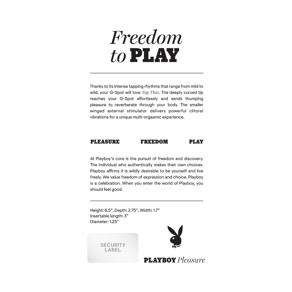 Playboy Tap That Silicone Tapping Dual Stimulator - Fantasies Boutique
