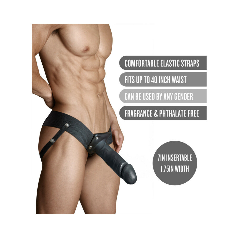 Dr. Skin 7 in. Hollow Strap On Black - Fantasies Boutique