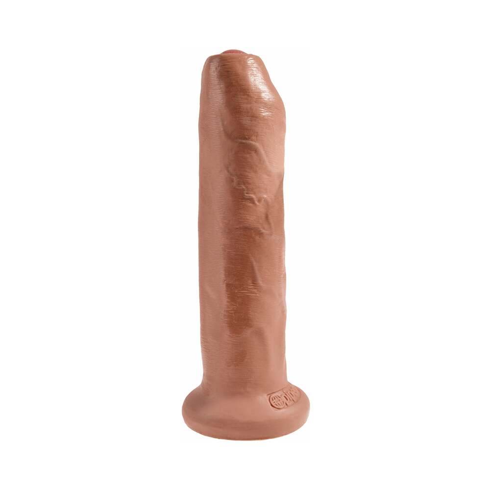 King Cock 7 in. Uncut Cock Realistic Dildo With Moveable Foreskin & Suction Cup Tan - Fantasies Boutique