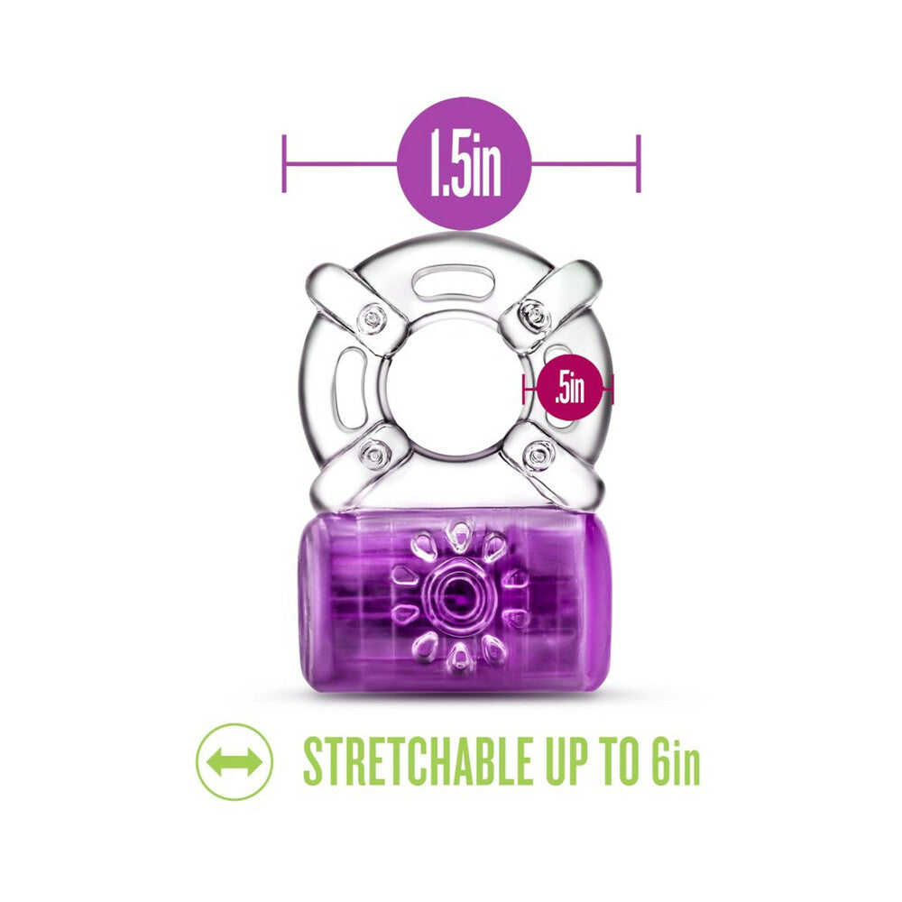 Blush Play with Me Pleaser Rechargeable Vibrating C-Ring Purple - Fantasies Boutique