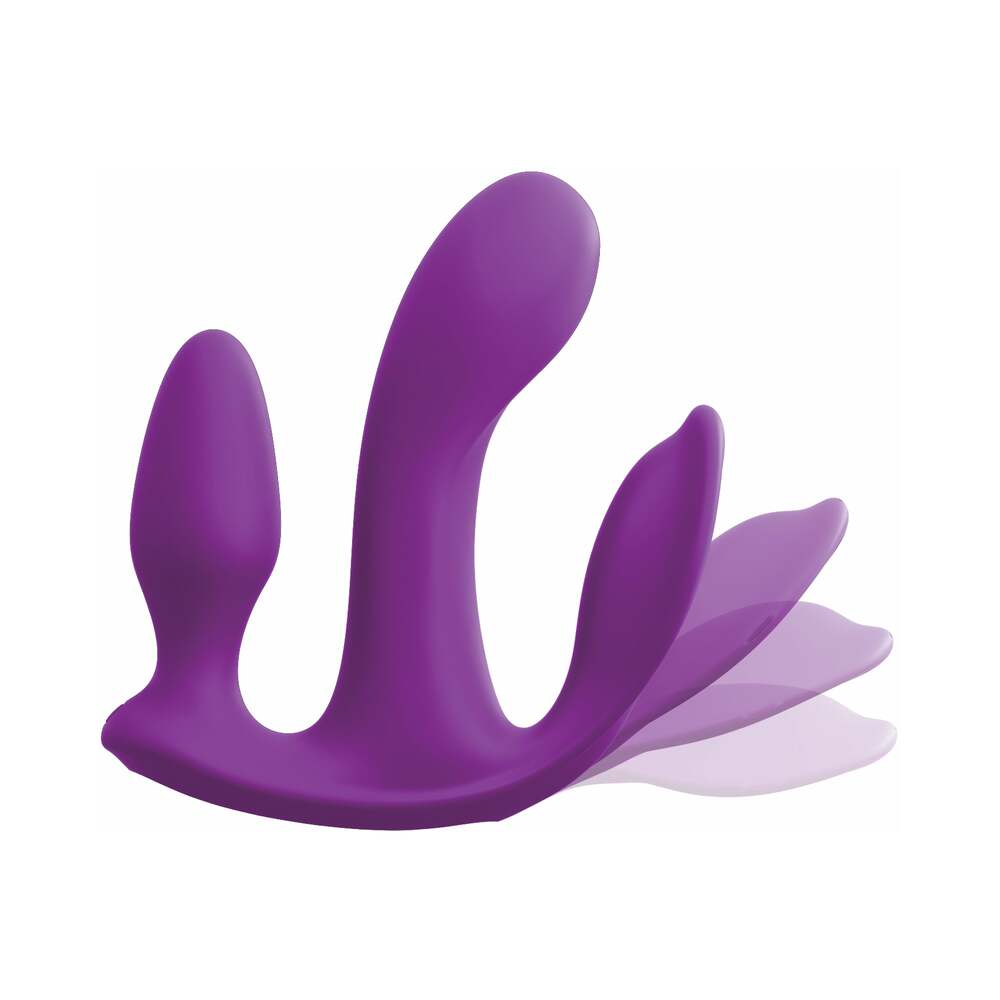 3Some Total Ecstasy Triple Stimulation Silicone Vibrator Purple - Fantasies Boutique