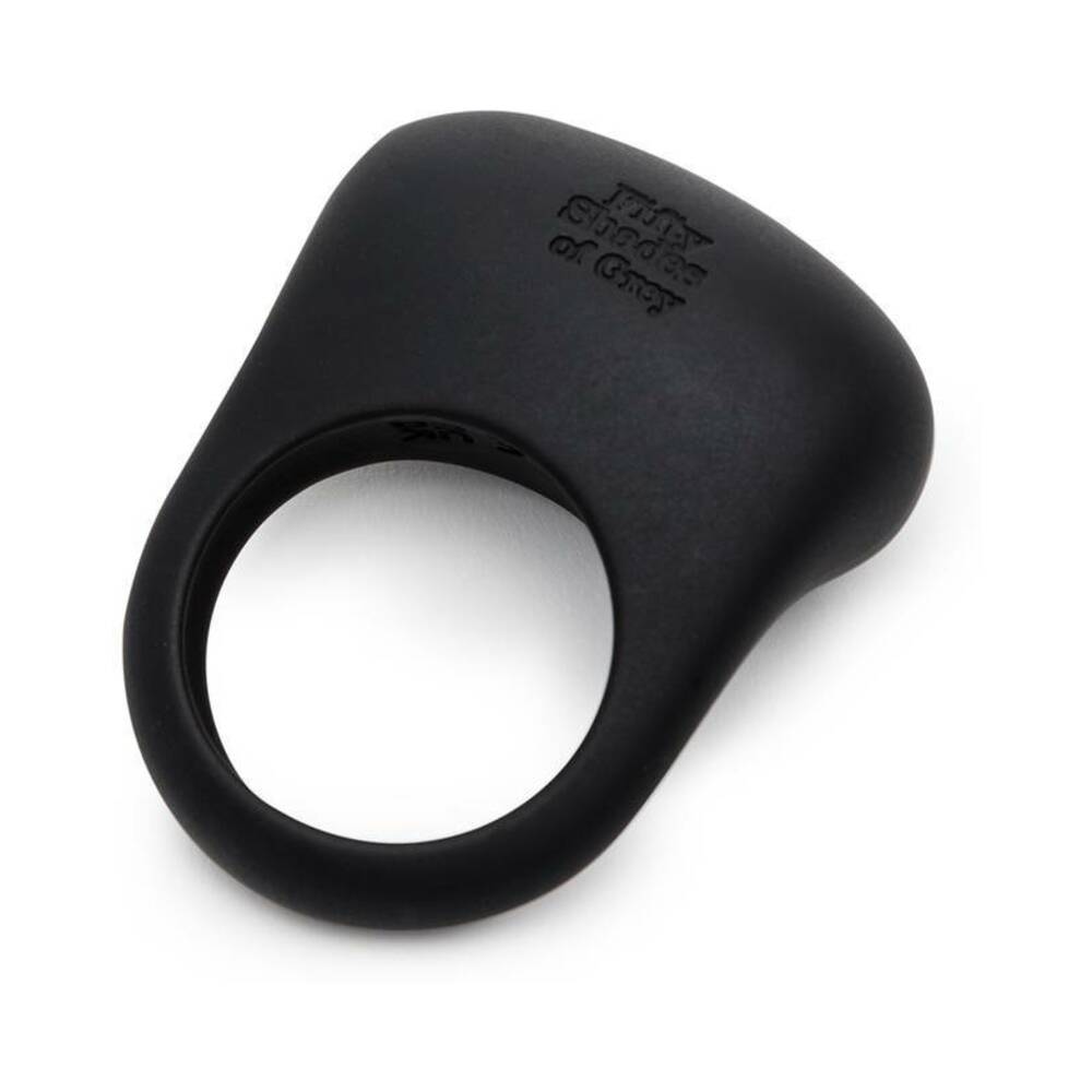 Fifty Shades of Grey Sensation Rechargeable Silicone Vibrating Love Ring Black - Fantasies Boutique