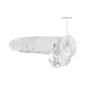 RealRock Crystal Clear Realistic 9 in. Dildo With Balls and Suction Cup Clear - Fantasies Boutique