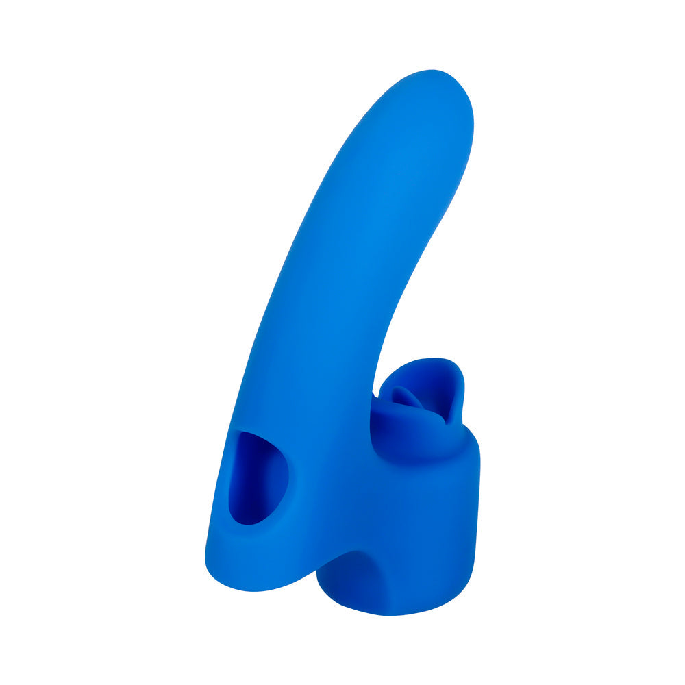 Gender X Flick It Rechargeable Flicking Dual Stimulation Silicone Finger Vibrator Blue - Fantasies Boutique