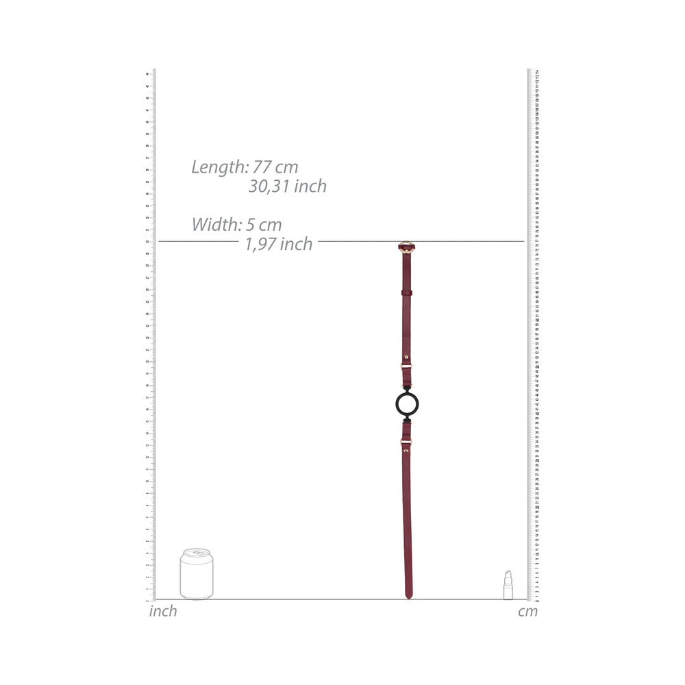 Ouch! Halo Adjustable Silicone Ring Gag Burgundy - Fantasies Boutique