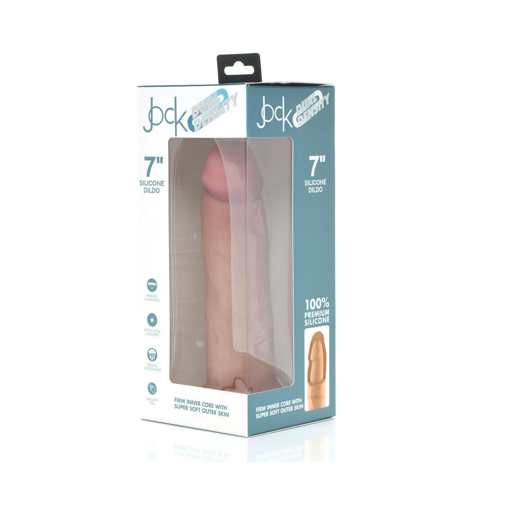 Curve Toys Jock Dual Density 7 in. Silicone Dildo with Suction Cup Light - Fantasies Boutique