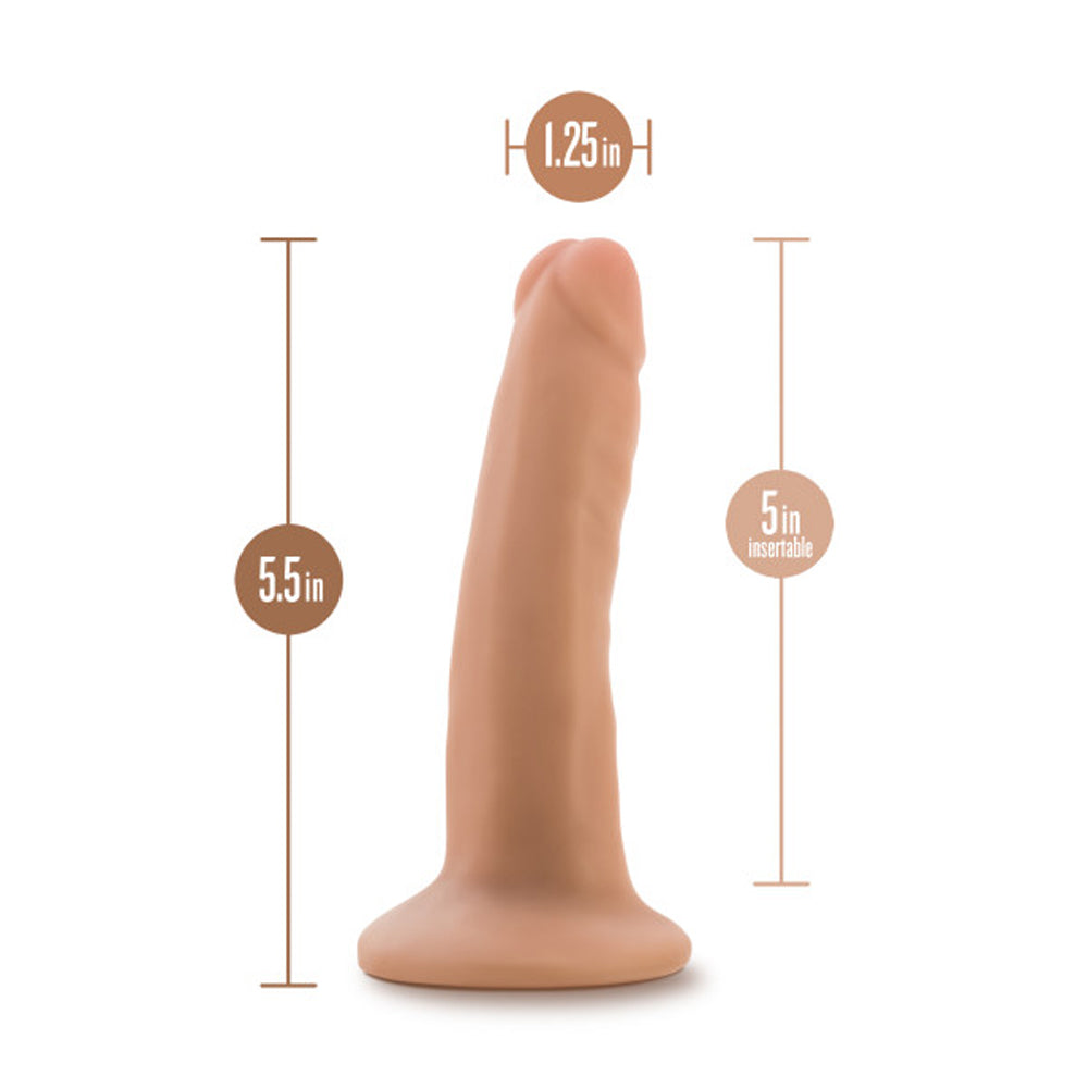 Dr. Skin Plus Realistic 5 in. Triple Density Posable Dildo Beige