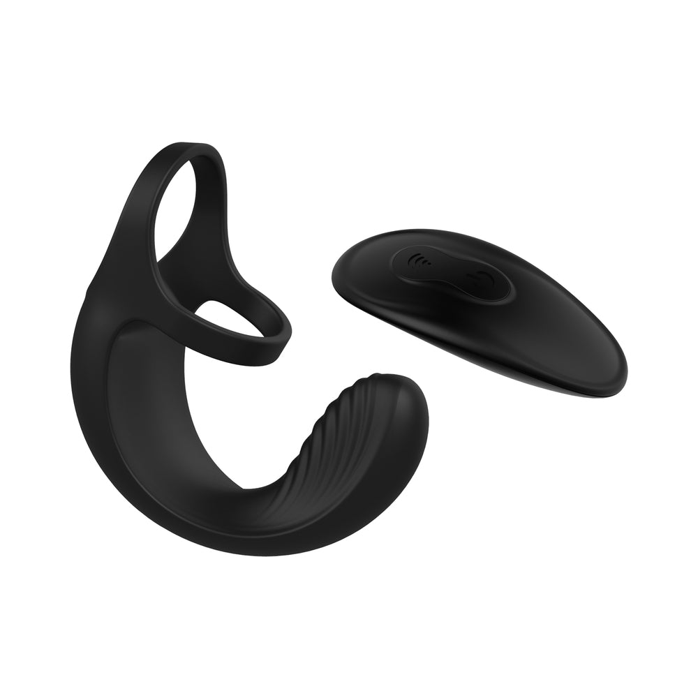Zero Tolerance Vibrating Ball Cradle Rechargeable Remote-Controlled Silicone Cockring Black - Fantasies Boutique