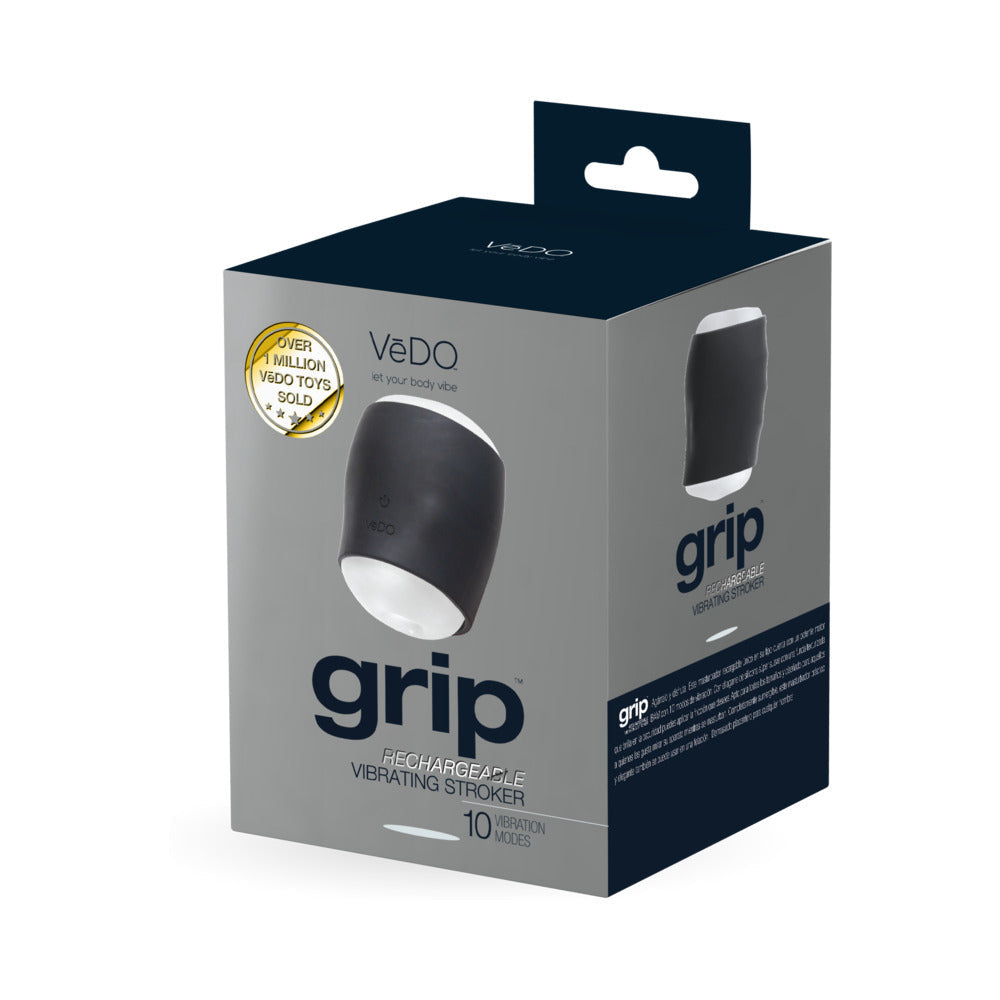 Grip Rechargeable Vibrating Sleeve Black - Fantasies Boutique