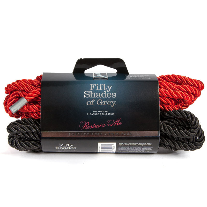 Fifty Shades of Grey Restrain Me Bondage Rope Twin Pack Red/Black - Fantasies Boutique