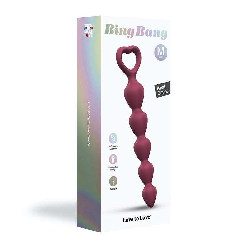 Love to Love Bing Bang Silicone Anal Beads Prune M - Fantasies Boutique
