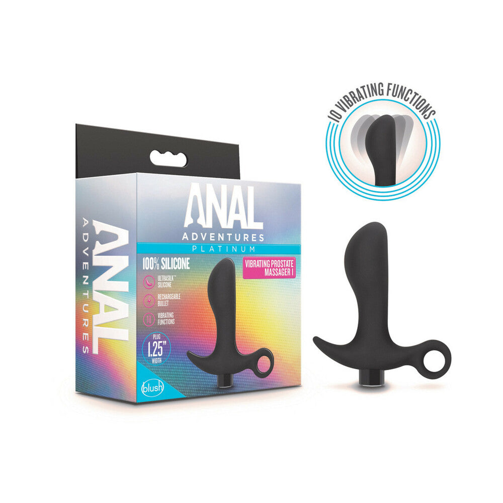 Anal Adventures Platinum Silicone Rechargeable Vibrating Prostate Massager 01 - Fantasies Boutique