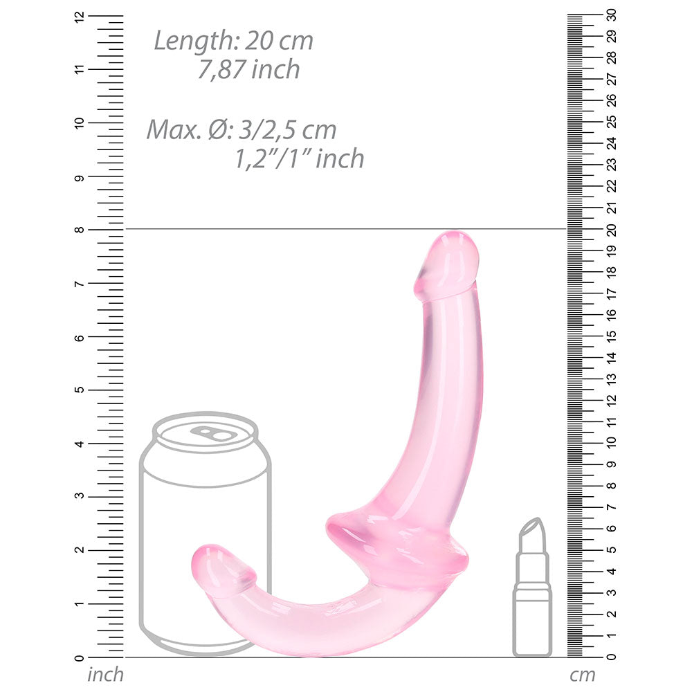 RealRock Crystal Clear 6 in. Strapless Strap-On Dildo Pink - Fantasies Boutique