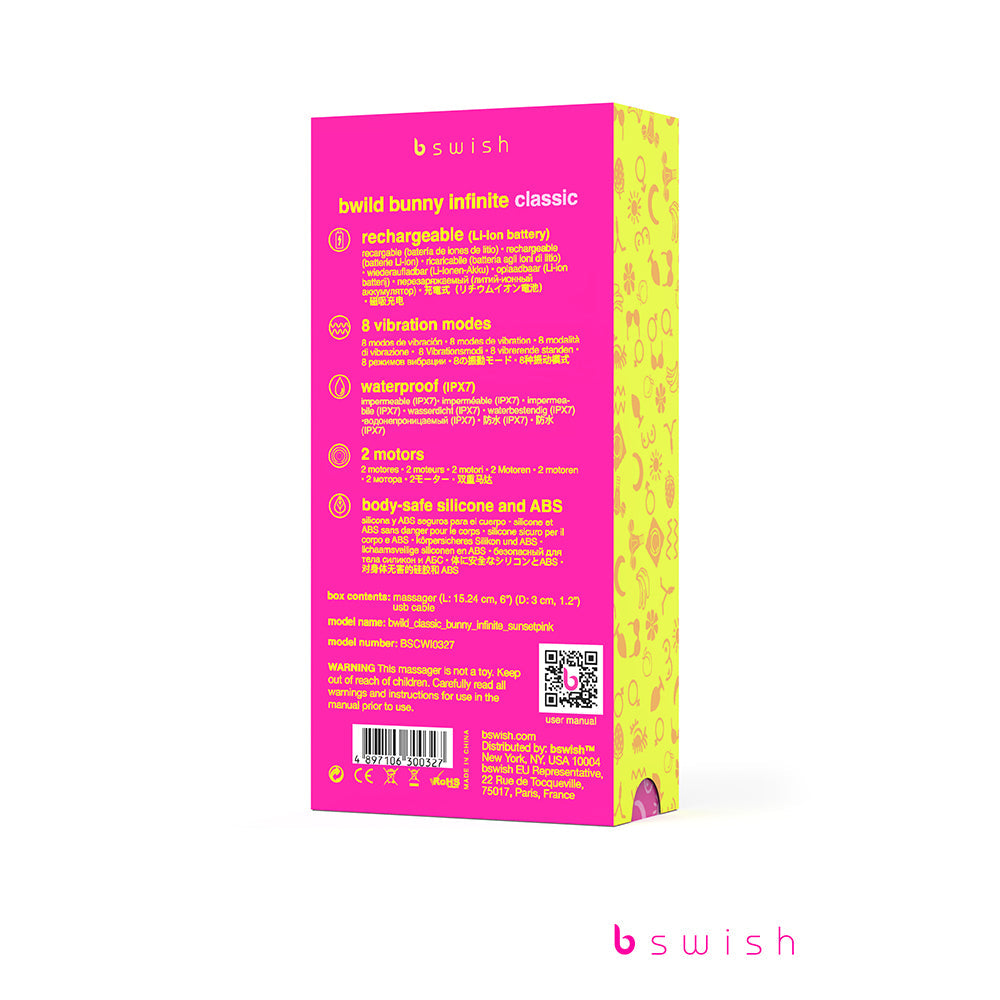 B Swish Bwild Bunny Infinite Classic Vibrator Sunset Pink - Fantasies Boutique