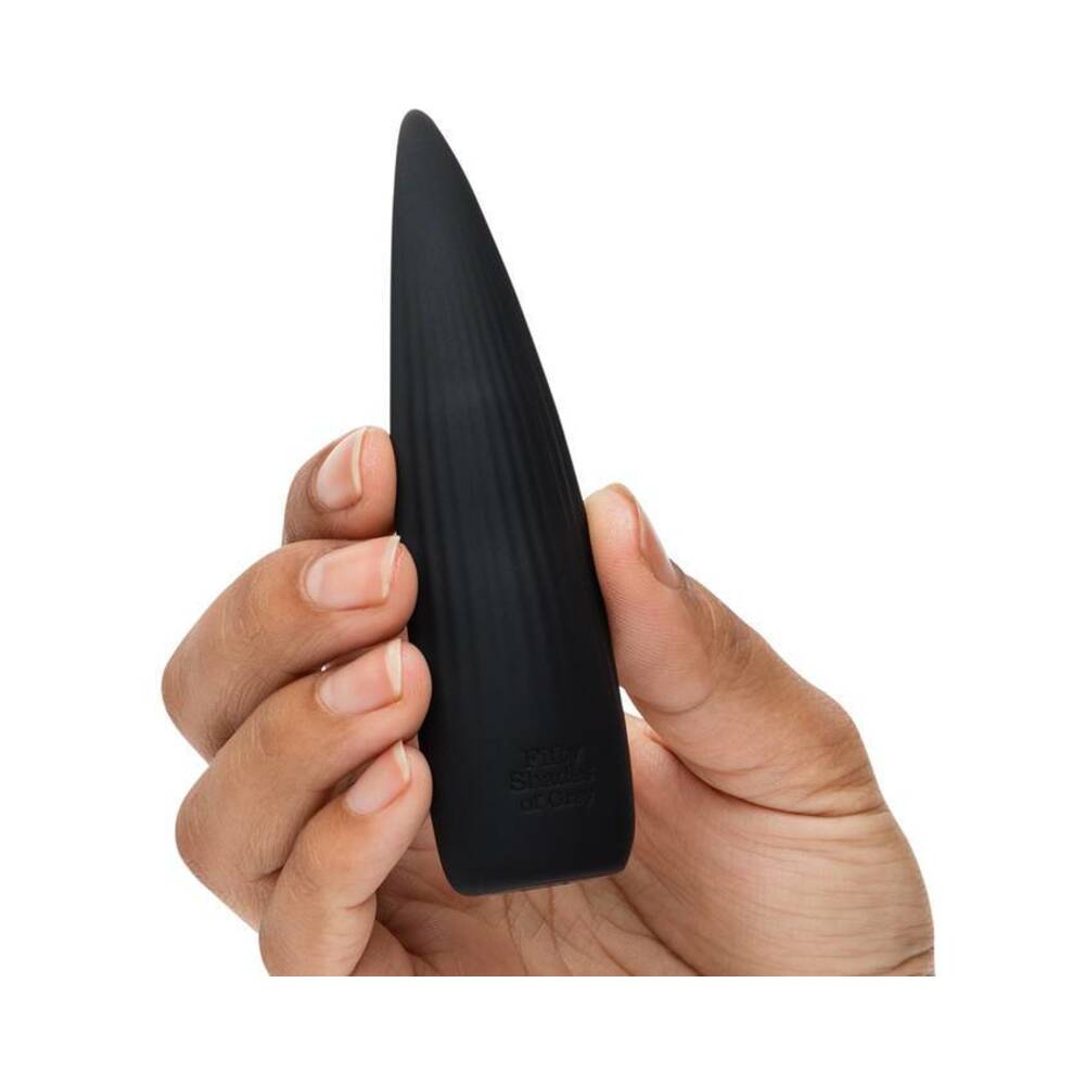 Fifty Shades of Grey Sensation Rechargeable Silicone Flickering Tongue Vibrator Black - Fantasies Boutique