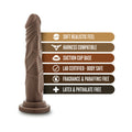 Dr. Skin Basic 7.5 Realistic 7.5 in. Dildo Brown - Fantasies Boutique