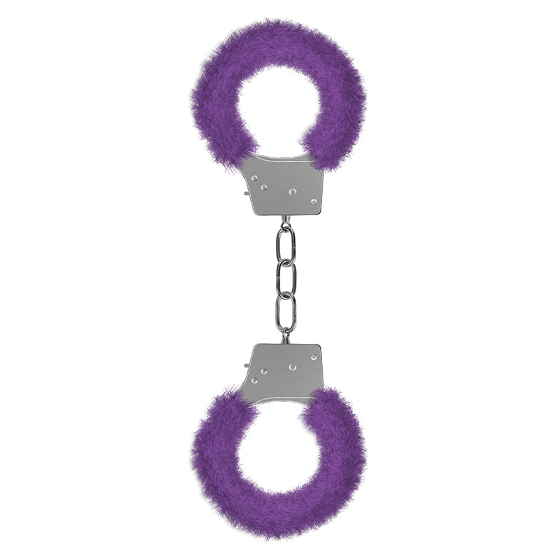 Ouch! Beginner's Furry Handcuffs With Quick-Release Purple - Fantasies Boutique