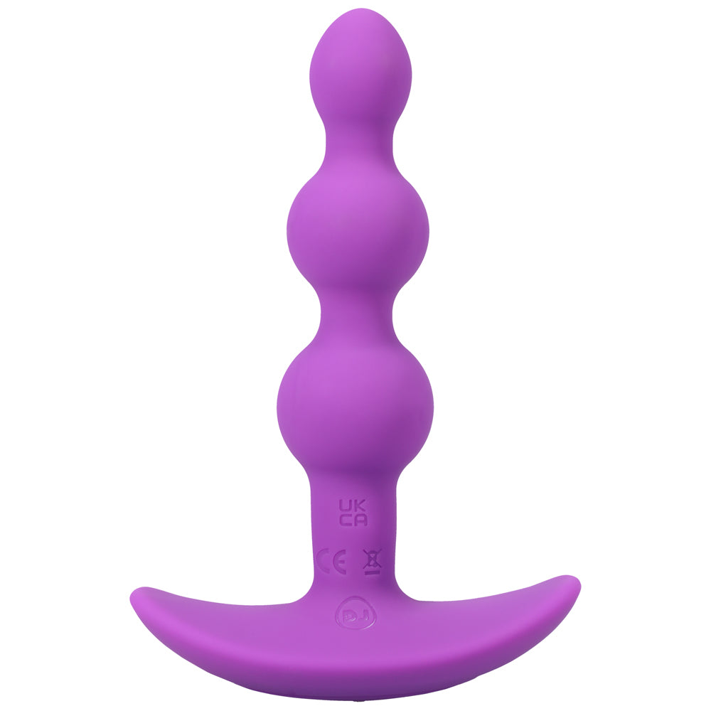A-Play BEADED VIBE Rechargeable Silicone Anal Plug with Remote Purple - Fantasies Boutique