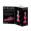 Pipedream Icicles No. 75 Beaded Glass Massager With Heart-Shaped Base Pink - Fantasies Boutique