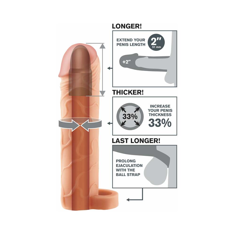 Fantasy X-tensions Perfect 2 in. Extension With Ball Strap Beige