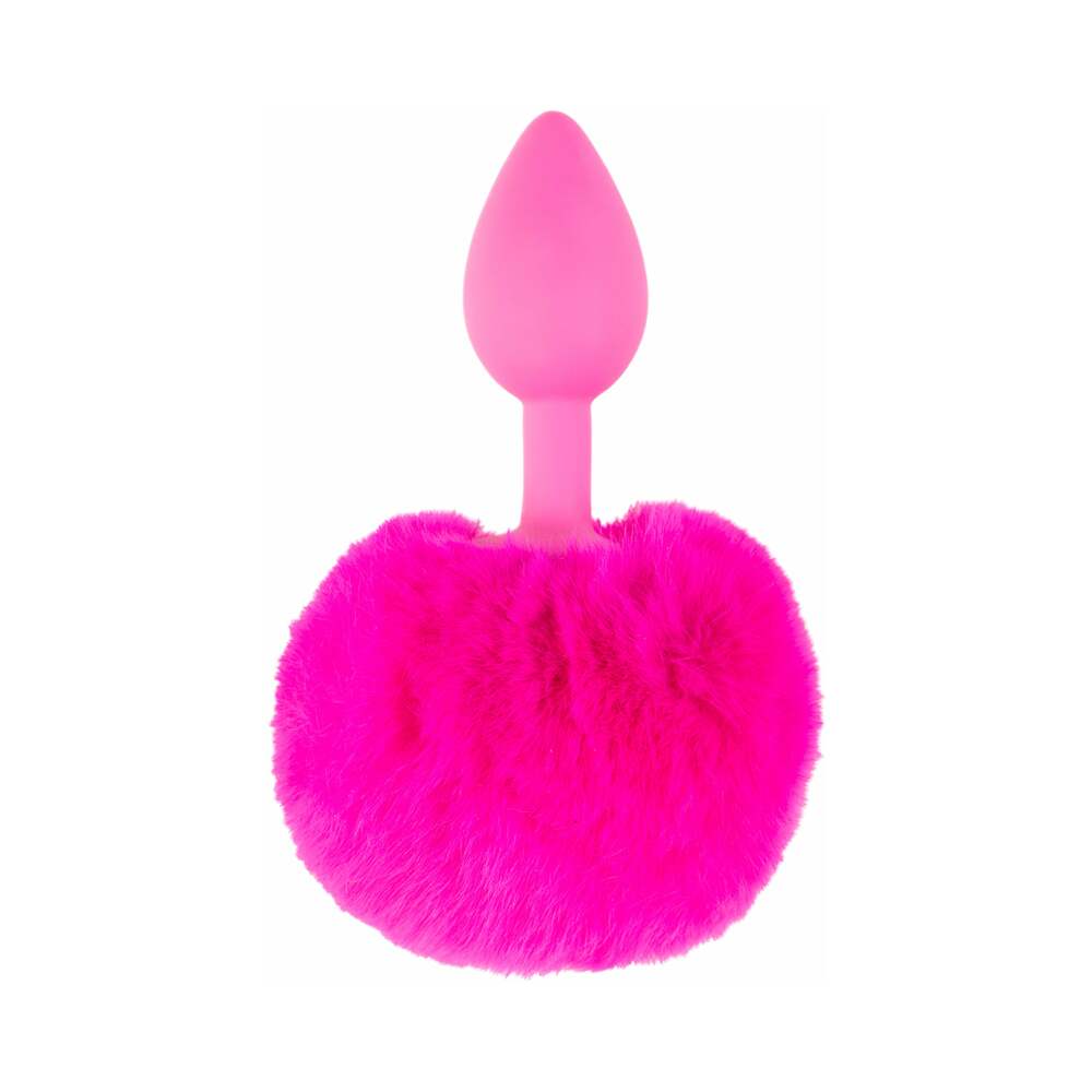 Pipedream Neon Bunny Tail Silicone Anal Plug Pink - Fantasies Boutique