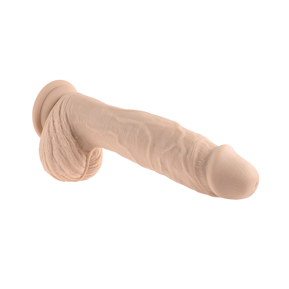 Evolved Full Monty Rechargeable Remote-Controlled Thrusting Twirling 9 in. Silicone Dildo Light - Fantasies Boutique