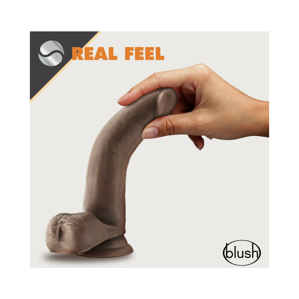 Blush Dr. Skin Glide Realistic 7 in. Self-Lubricating Dildo with Balls & Suction Cup Brown - Fantasies Boutique