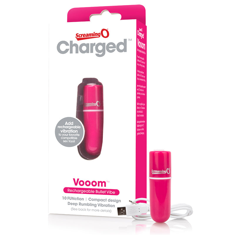 Screaming O Charged Vooom Rechargeable Bullet Vibe - Pink - Fantasies Boutique