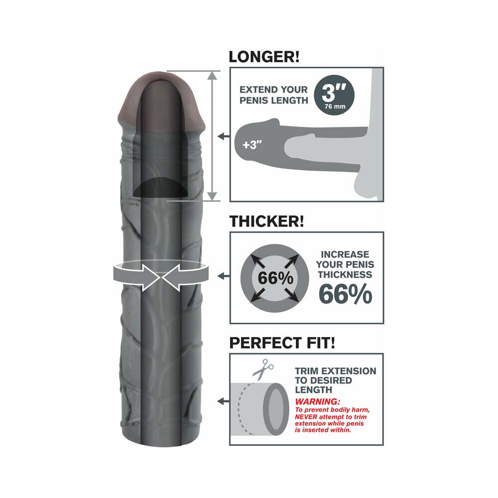 Fantasy X-tensions Mega 3 in. Extension Black - Fantasies Boutique