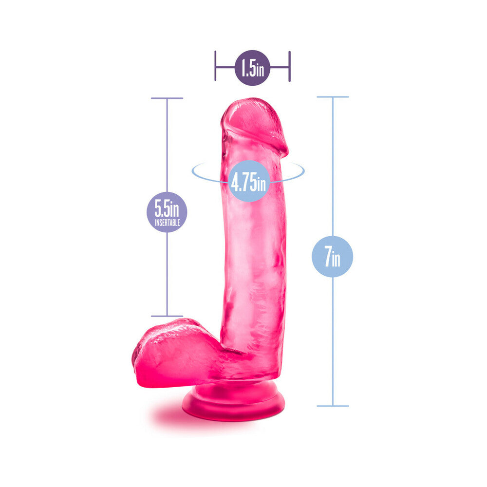 B Yours Sweet 'n Hard 1 Realistic 7 in. Dildo with Balls Pink - Fantasies Boutique