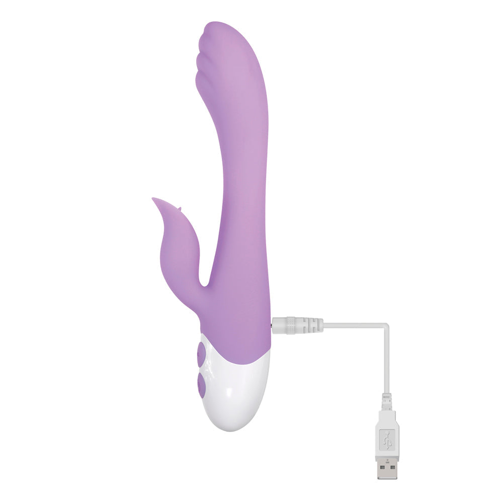 Evolved Pleasing Petal Rechargeable Silicone Flicking Dual Stimulator Light Purple - Fantasies Boutique
