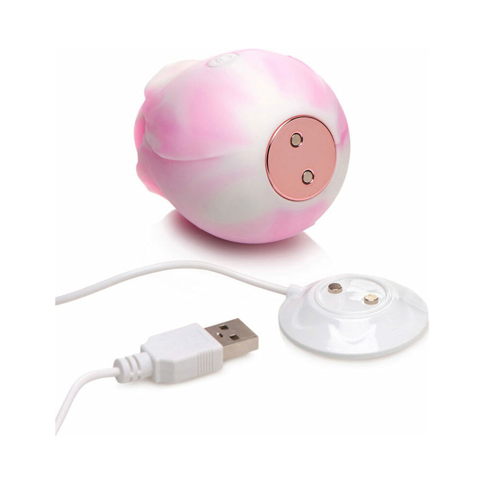 Curve Toys Gossip Cum Into Bloom Rechargeable Silicone Clitoral Stimulator Rose Dream Swirl - Fantasies Boutique