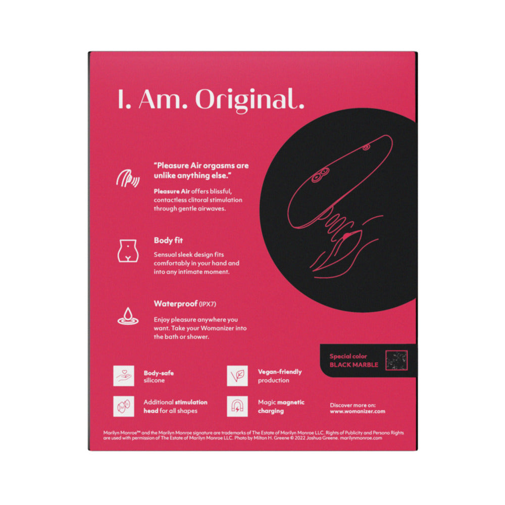 Womanizer x Marilyn Monroe Classic 2 Special Edition Pleasure Air Clitoral Stimulator Black Marble - Fantasies Boutique
