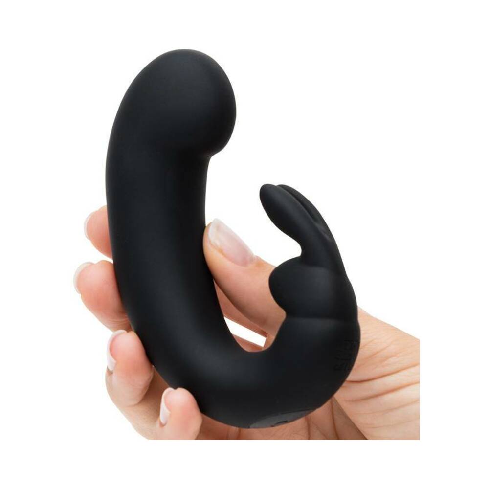 Fifty Shades of Grey Sensation Rechargeable Silicone G-Spot Rabbit Vibrator Black - Fantasies Boutique