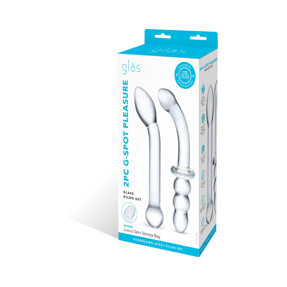 Glas 2-Piece G-Spot Pleasure Glass Dildo Set - Fantasies Boutique