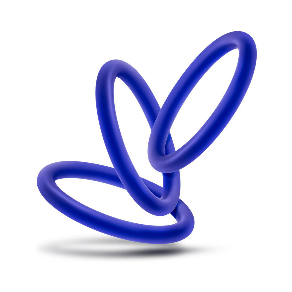 Blush Performance VS1 Pure Premium Silicone Cockrings 3-Pack Medium Indigo - Fantasies Boutique