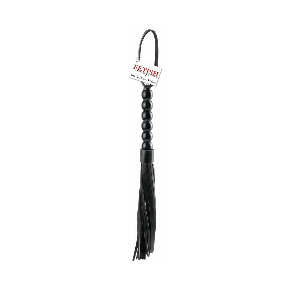 Fetish Fantasy Series Beaded Cat-o-Nine Tails Flogger Black - Fantasies Boutique
