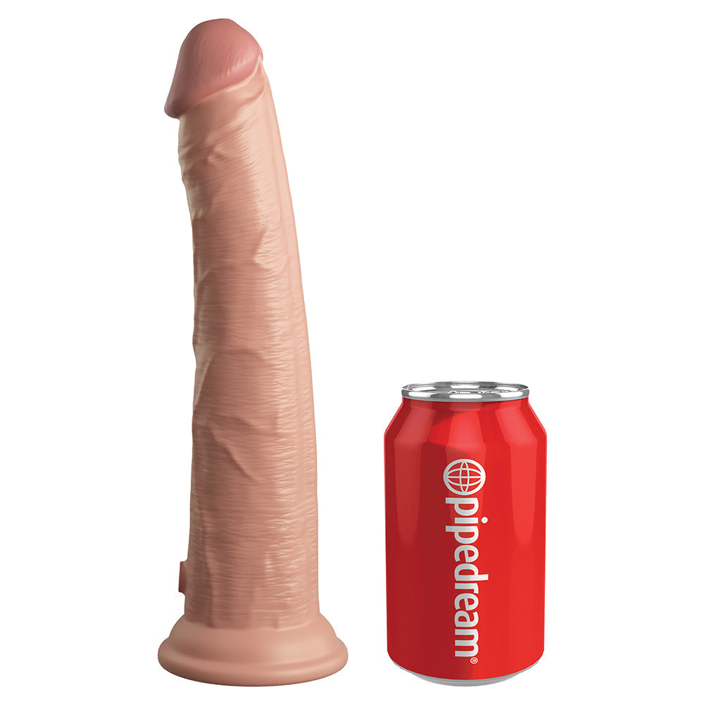 King Cock Elite 10 in. Dual Density Silicone Cock Realistic Dildo With Suction Cup Beige - Fantasies Boutique