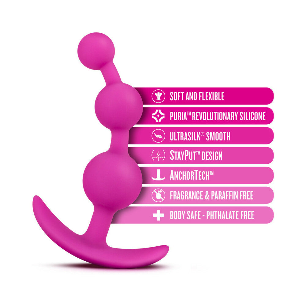Blush Luxe Be Me 3 Silicone Anal Beads Plug Pink - Fantasies Boutique