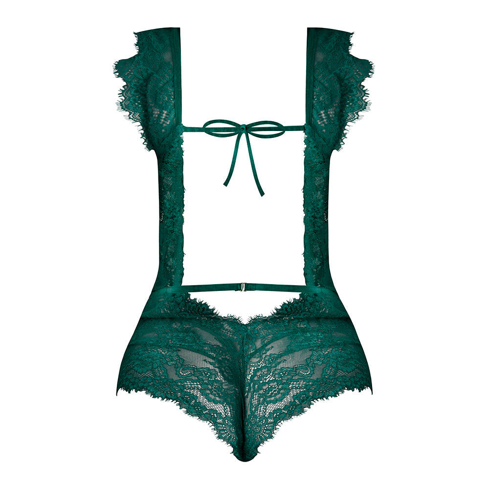 Magic Silk Evermore Cutout Romper Emerald S/M