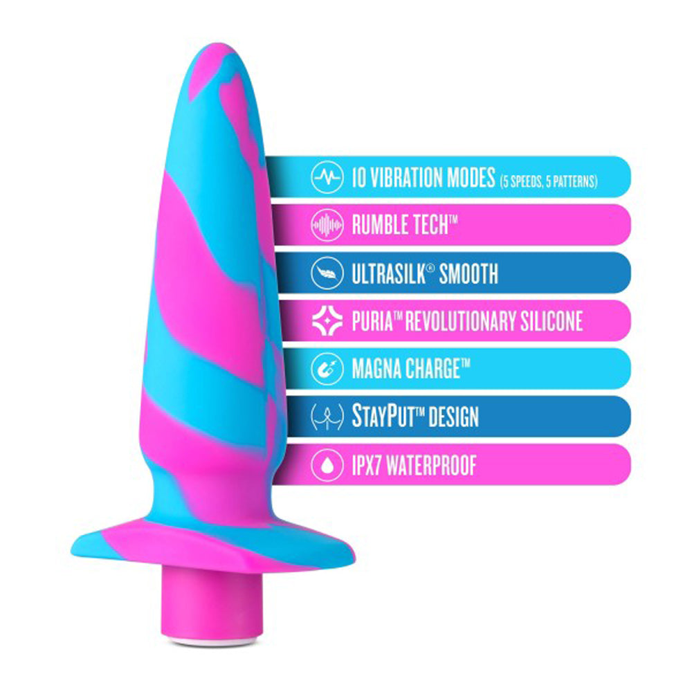 Blush Avant Vibrotize Vibrating Silicone Anal Plug Fuchsia - Fantasies Boutique