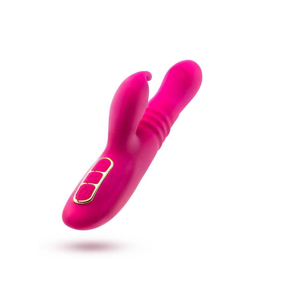 Blush Lush Kira Rechargeable Silicone Thrusting Rabbit Vibrator Velvet - Fantasies Boutique