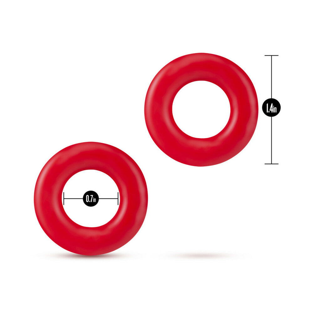 Blush Stay Hard Donut Rings Cockring 2-Pack Red - Fantasies Boutique