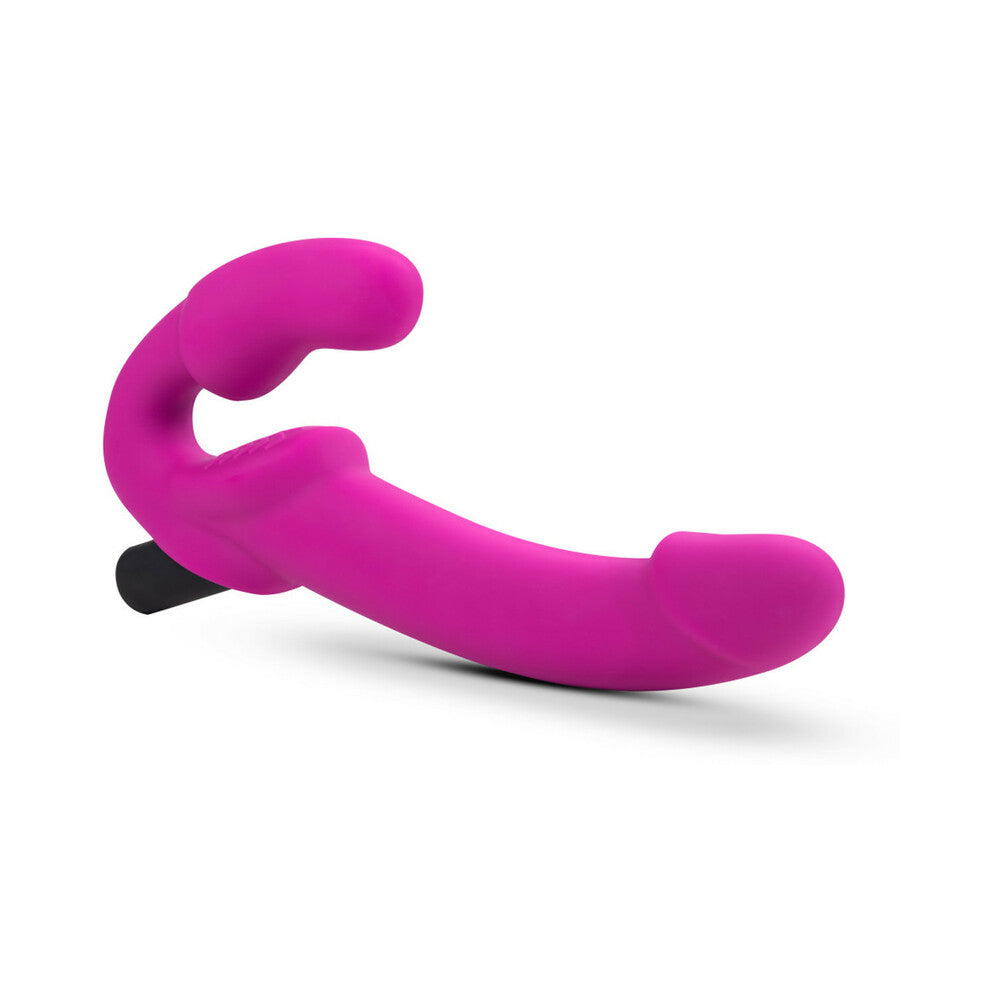 Temptasia Estella 9.5 in. Silicone Strapless Strap-On Dildo with Bullet Vibrator Pink - Fantasies Boutique