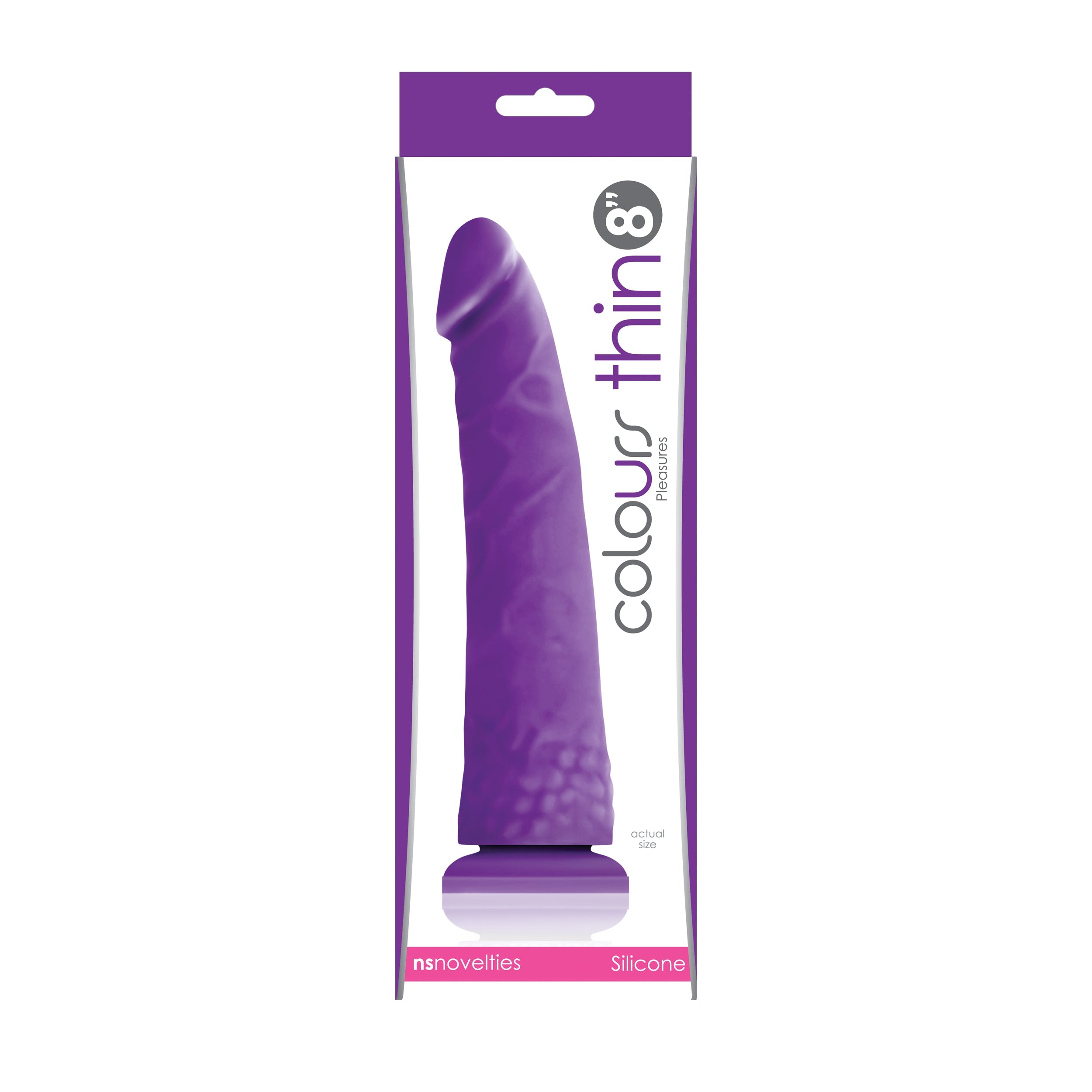 Colours Pleasures Thin 8 in. Dildo Purple - Fantasies Boutique