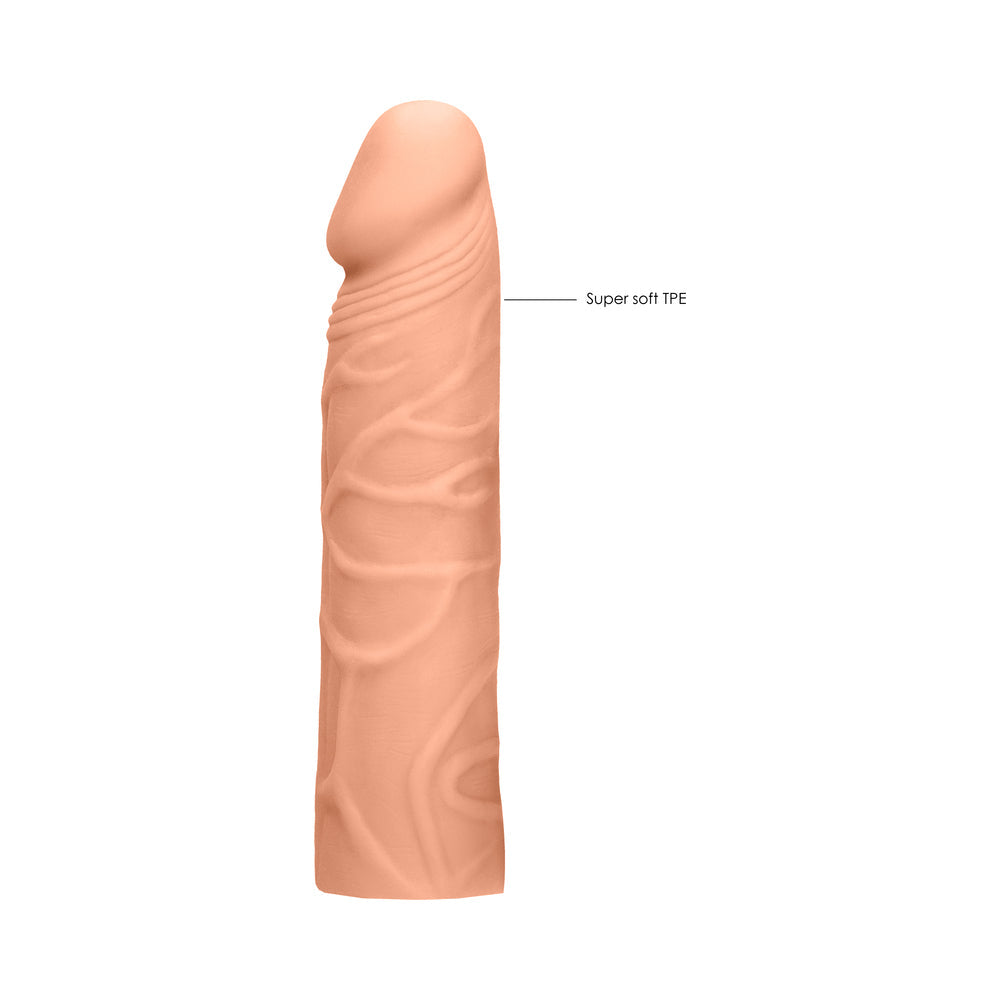RealRock Realistic Veiny 7 in. Penis Sleeve Extender Beige - Fantasies Boutique