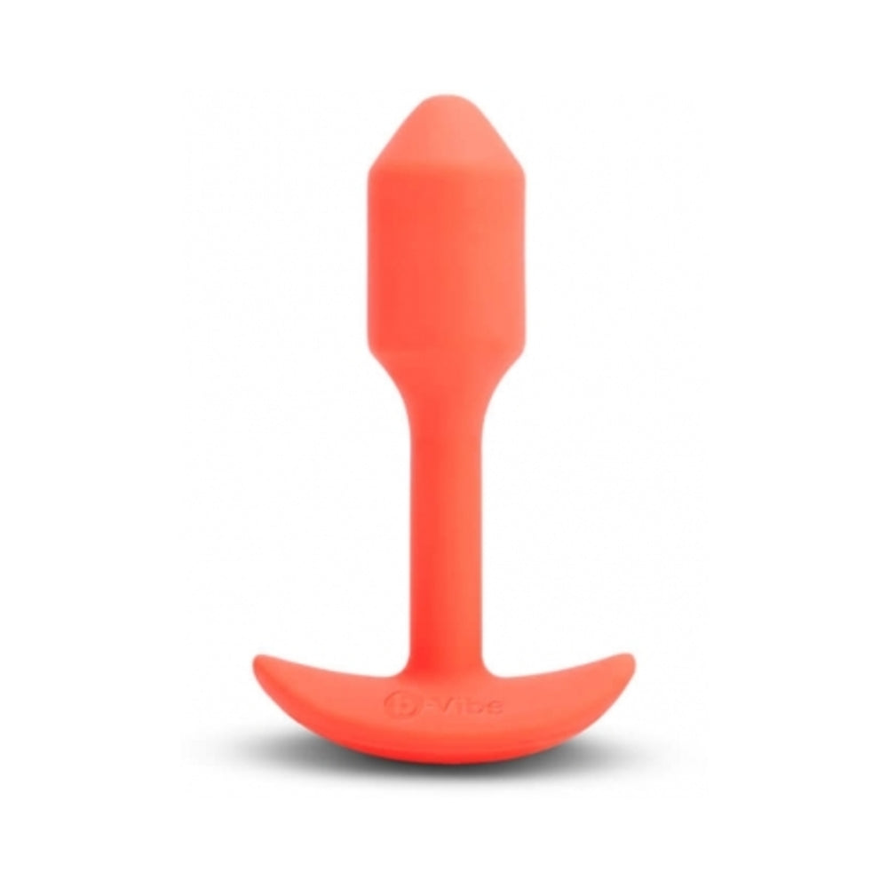 b-Vibe Vibrating Snug Plug 1 Rechargeable Weighted Silicone Anal Plug Orange - Fantasies Boutique