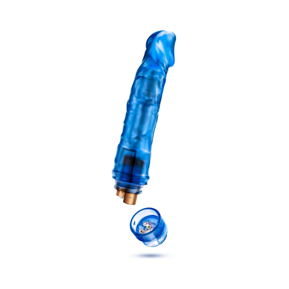 B Yours Vibe 6 Realistic 9.25 in. Vibrating Dildo Blue - Fantasies Boutique