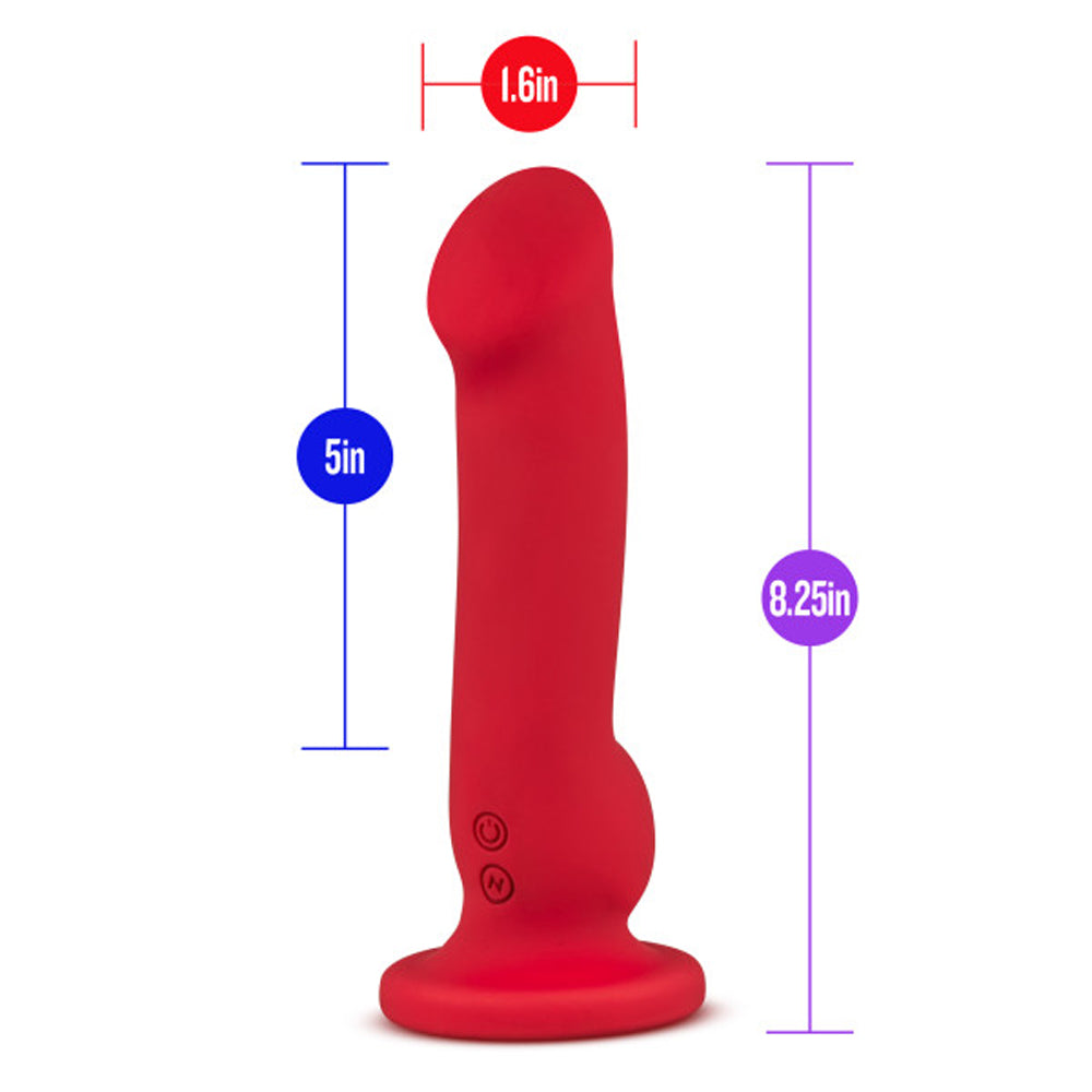 Impressions Las Vegas Rechargeable Silicone 8.25 in. Vibrating Dildo Crimson - Fantasies Boutique